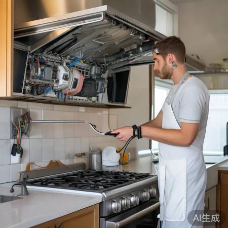 油烟机保养,查电路管道