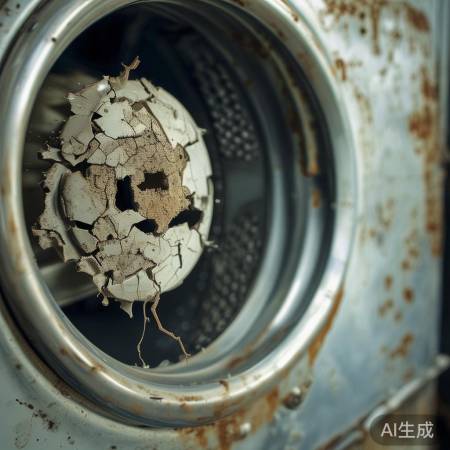 洗衣机老化,零件磨损掉落
