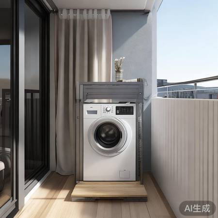 阳台洗衣机巧挡窗帘