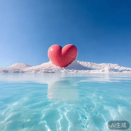 茶卡盐湖心形雕塑引热议