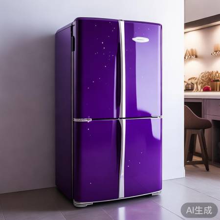 美的冰箱星河紫，外观时尚大气