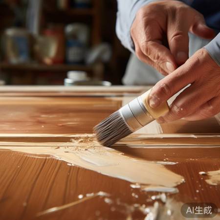 试涂门角，均匀涂漆