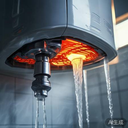 热水器冷水放,加热元件启动