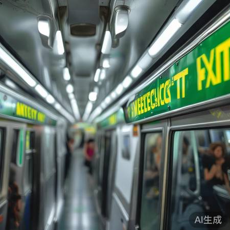 地铁逃生指示牌指引