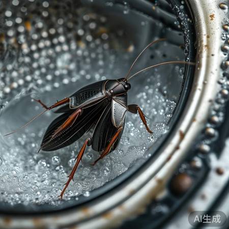 蟑螂藏身洗衣机